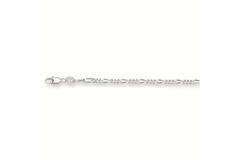  Long necklaces - Figaro - 2.5mm - 42cm - Silver - 4.2gr