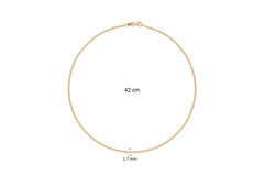  Link necklace - Gourmet - 1.7mm - 42cm - Goldplated
