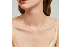  Collier à maillons - Gourmette - 1.7mm - 45cm - Argent doré