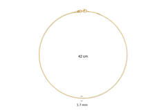  Link necklace - Venetian - 1.7mm - 42cm - Goldplated