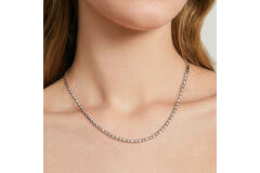  Schakelcollier - Plaatjes, Spijltjes, Staafjes - Zilver - 45cm