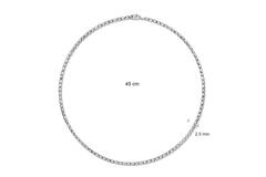  Schakelcollier - Plaatjes, Spijltjes, Staafjes - Zilver - 45cm