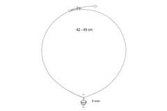  Necklace - Heart - Anchor - Silver - 45cm