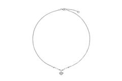  Collier - Hart - Blokjes, Balletjes - Zilver - 45cm