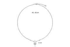  Collier - Hart - Blokjes, Balletjes - Zilver - 45cm