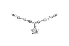  Collier - Étoile - Dés, billes - Argent - 45cm
