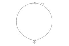  Collier - Étoile - Dés, billes - Argent - 45cm
