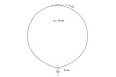  Collier - Étoile - Dés, billes - Argent - 45cm