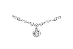  Collier - Rond - Blokjes, Balletjes - Zilver - 45cm