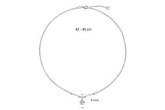  Collier - Rond - Blokjes, Balletjes - Zilver - 45cm