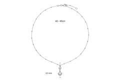 Collier - Cœur - Ancre - Argent - 45cm