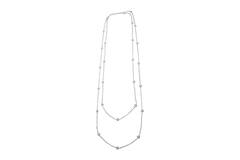  Chanel collier - Jasseron - Zirkonia - Zilver - 71-100 cm