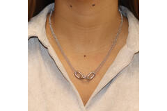  Collier - Trombone - Argent - 45cm