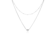  Collier - hart - Zilver - 45cm