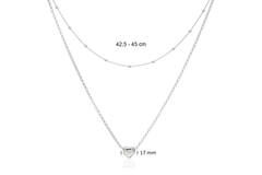  Collier - hart - Zilver - 45cm