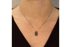  Collier - Graveerplaat - Anker - Zilver - 45cm