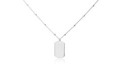  Kette - Graveerplaat - Anker - Silber - 45cm