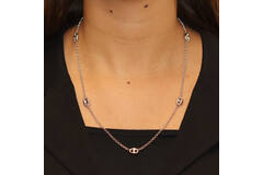  Colliers maillons - Ancre - Argent - 60cm