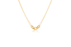  Necklaces with pendant - Paper clip - Silver - 45cm