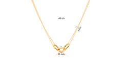  Necklaces with pendant - Paper clip - Silver - 45cm