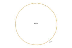  Collier - Figaro - Zilver verguld - 45cm