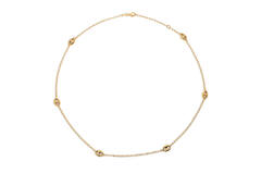  Schakelcollier - Anker - Zilver verguld - 60cm