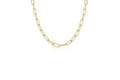  Schakelcollier - Paperclip - Zilver verguld - 45cm