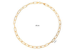  Schakelcollier - Paperclip - Zilver verguld - 45cm