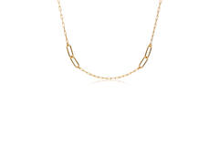  Schakelcollier - Anker - Zilver verguld - 50cm