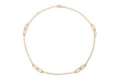  Schakelcollier - Anker - Zilver verguld - 50cm