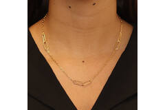  Schakelcollier - Anker - Zilver verguld - 50cm