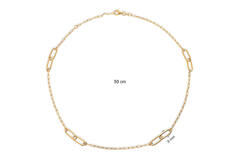  Schakelcollier - Anker - Zilver verguld - 50cm