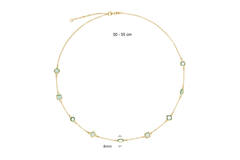  Collier - Fantasie - Jasseron - Zilver verguld - 55cm Colors from Nature - 