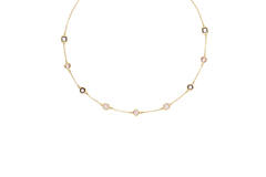  Necklace - Flower - Jasseron - Goldplated - 55cm Colors from Nature - 