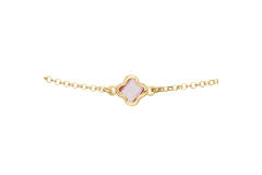  Necklace - Flower - Jasseron - Goldplated - 55cm Colors from Nature - 