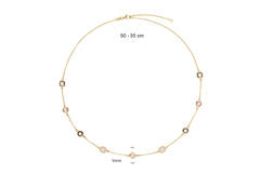  Necklace - Flower - Jasseron - Goldplated - 55cm Colors from Nature - 