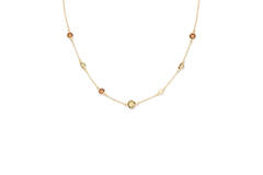  Necklaces with pendant - Jasseron - Goldplated - 55cm Colors from Nature - 