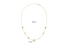  Necklaces with pendant - Jasseron - Goldplated - 55cm Colors from Nature - 