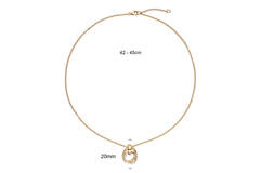 Necklace - Round - Anchor - Goldplated - 45cm Chunky Chic - 