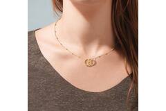  Necklace - Round - Anchor - Goldplated - 45cm