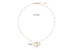  Necklace - Round - Anchor - Goldplated - 45cm