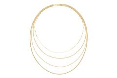  Necklaces with stone - Rope - Goldplated - 45cm