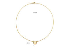  Necklaces with pendant - Heart - Fantasy link - Goldplated - 45cm