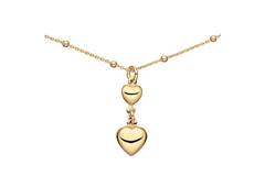  Necklaces with pendant - Heart - Anchor - Goldplated - 45cm