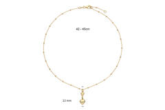  Necklaces with pendant - Heart - Anchor - Goldplated - 45cm