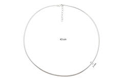  Colliers oméga - Rond - Omega - Argent - 43cm