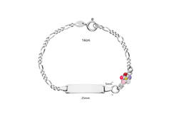  Link bracelets - Figaro - Flower - 25mm - 14cm