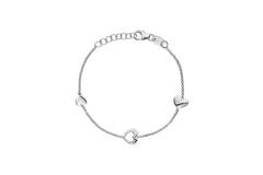  Gliederarmbänder - Jasseron - Herz - 6mm - 16cm