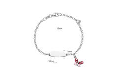  Gliederarmbänder - Jasseron - Vlinder - 5mm - 16cm