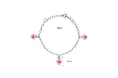  Gliederarmbänder - Jasseron - Herz - 3mm - 16cm